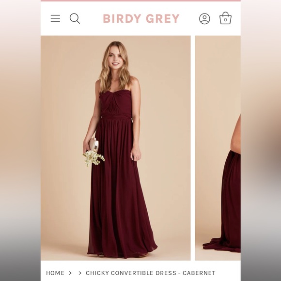 BIRDY GREY SHORTENED CHICKY CONVERTIBLE DRESS MESH CABERNET - Picture 3 of 16